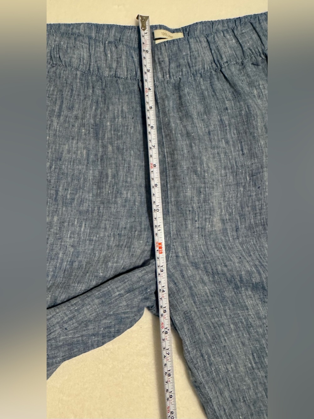 NEW Cynthia Rowley 100% Linen Wide Leg Blue Chambray Pants Size L - Picture 6 of 6